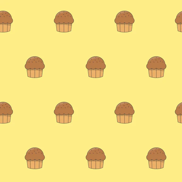 Wikkel Papier Naadloos Patroon Van Cupcake Muffin Dessert Voor Vectorgrafisch — Stockvector