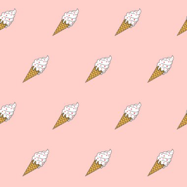 Paket kağıdı - Vektör grafik tasarımı için kusursuz dondurma deseni