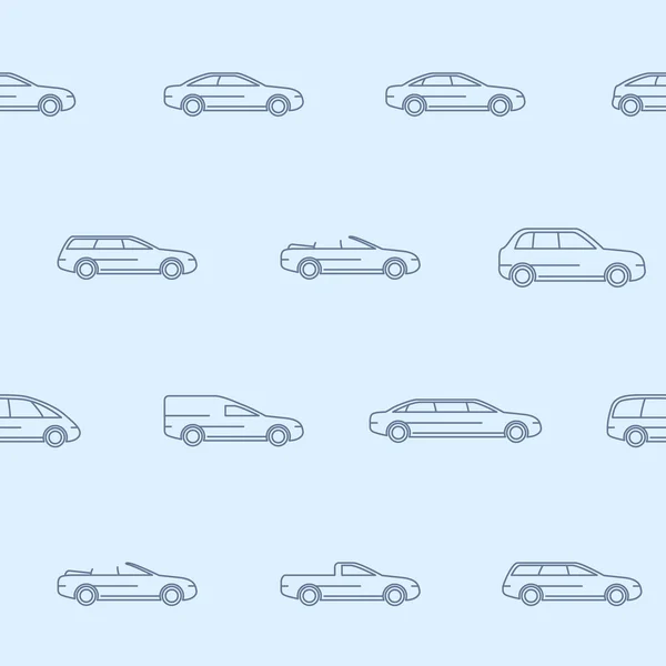 Fondo Del Coche Patrón Transporte Sin Costura Vectorial Para Diseño — Archivo Imágenes Vectoriales