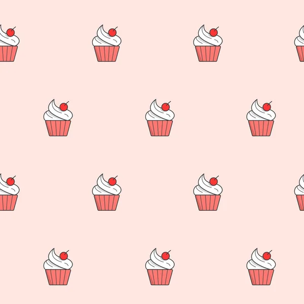 Papier Emballage Modèle Sans Couture Gâteau Cupcake Muffin Pour Conception — Image vectorielle