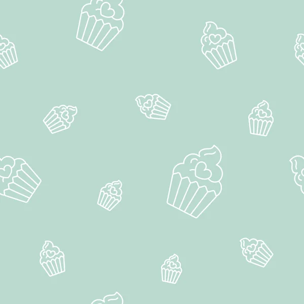 Packpapier Nahtloses Muster Aus Kuchen Cupcake Und Muffin Für Vektorgrafik — Stockvektor