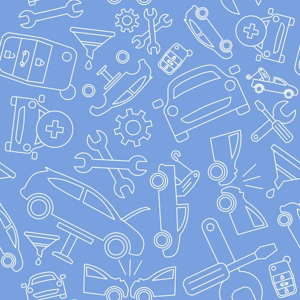 Araç servisi arkaplanı - Grafik tasarımı için araç onarımının vektörsüz deseni