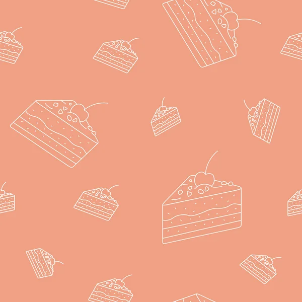 Wikkel Papier Naadloos Patroon Van Cake Cupcake Muffin Voor Vectorgrafisch — Stockvector