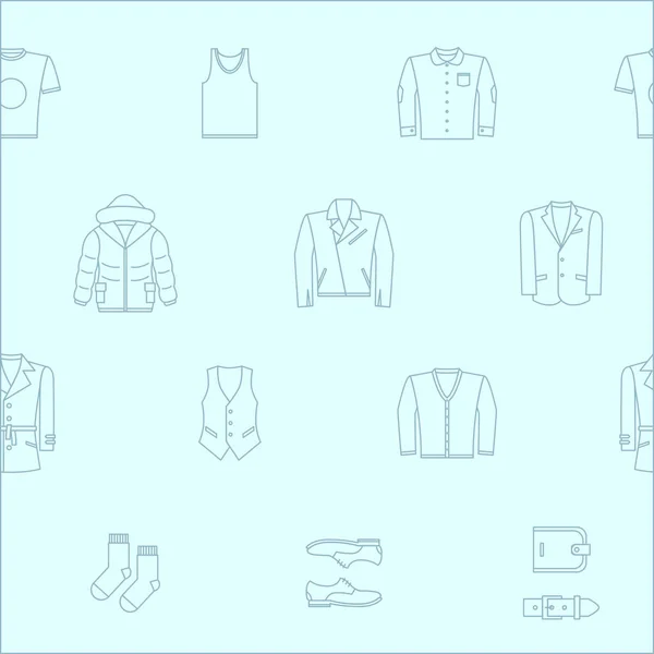 Moda Fondo Vectorial Patrón Sin Costura Ropa Los Hombres Para — Vector de stock