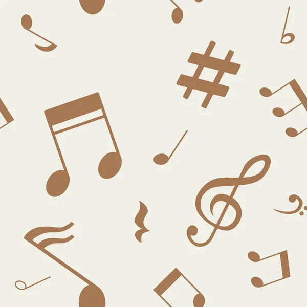 Feuille Musique Fond Vectoriel Motif Sans Couture Silhouettes Note Pour — Image vectorielle