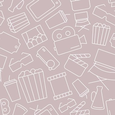 Sinema, sinema ve grafik tasarım videolarının film - Vektör arkaplanı (kusursuz desen)