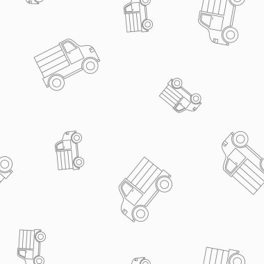 Ambalaj kağıdı - Vektör grafik tasarımı için sembollerin kusursuz deseni oyuncak araba