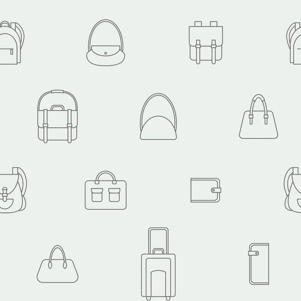 Bolso Fondo Vectorial Patrón Sin Costuras Bolsa Mochila Bolso Embrague — Vector de stock