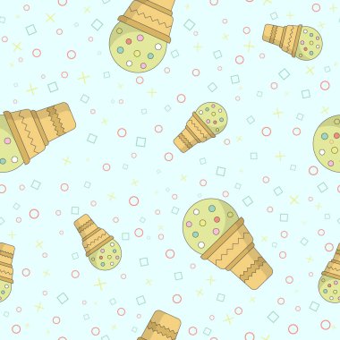 Paket kağıdı - Sembollerin kusursuz deseni vektör grafik tasarımı için dondurma
