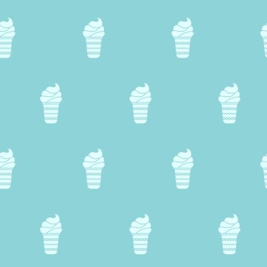 Paketleme kağıdı - Sembollerin kusursuz deseni vektör grafik tasarımı için dondurma