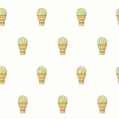 Paketleme kağıdı - Sembollerin kusursuz deseni vektör grafik tasarımı için dondurma