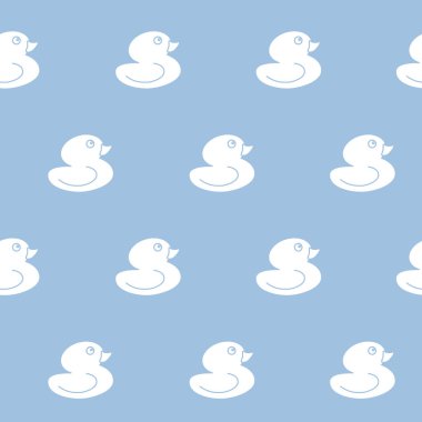 Paket kağıdı - Sembollerin kusursuz deseni vektör grafik tasarımı için oyuncak ördek yavrusu