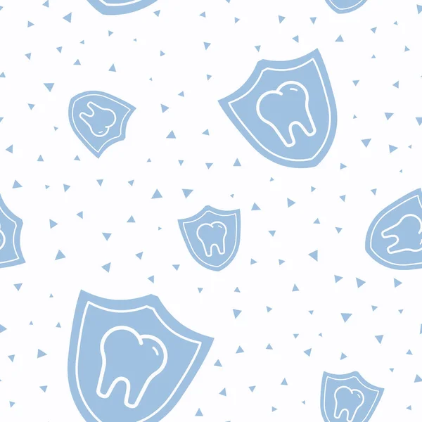 包装紙 ベクトルグラフィックデザインのためのシンボル歯のシームレスなパターン — ストックベクタ