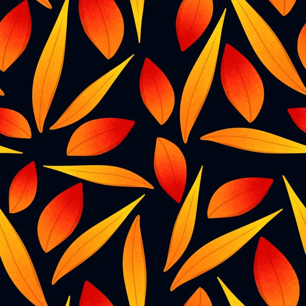 Bunte Blumenmuster Herbstblätter Rotes Und Gelbes Muster — Stockfoto