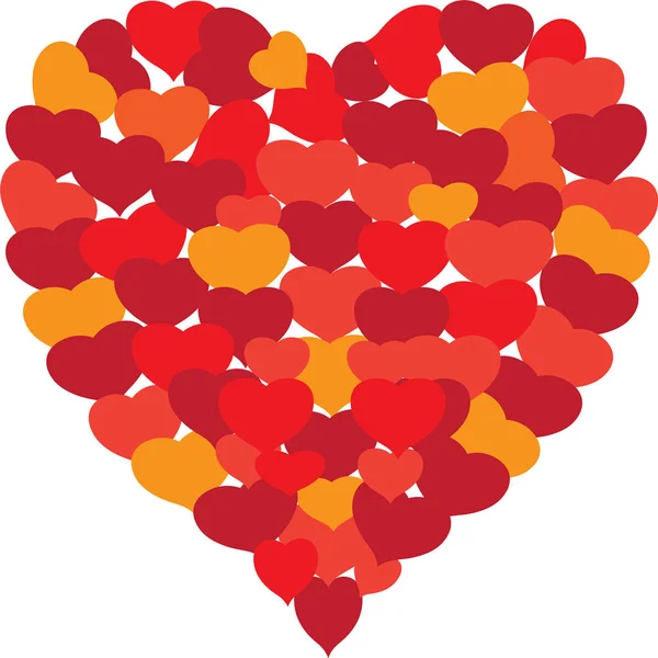 Corazón Hecho Muchos Corazones — Vector de stock