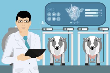 Bir süt çiftliğinde süt kalitesi kontrolü.