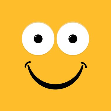   Gülümse logo simgesi, emoji surat. Turuncu arkaplanda sembol. 