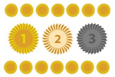   Birinci, ikinci, üçüncü madalyalar, birinci, ikinci, üçüncü, kazanan ödülün garantisi..