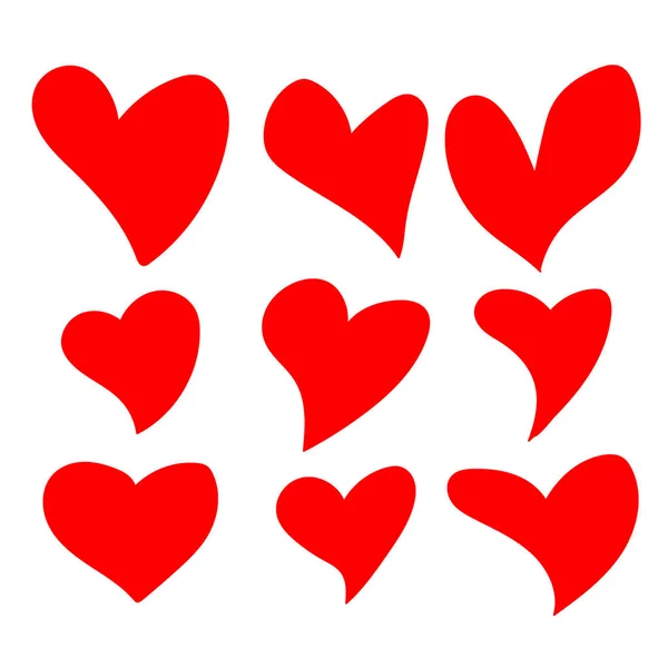 Kolekce Srdce Ručně Kreslené Izolované Bílém Pozadí Plakát Tapety Valentýna — Stock fotografie