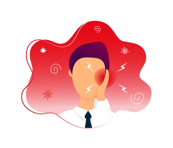 Kulağı ağrıyan bir adam kulağına dokunuyor