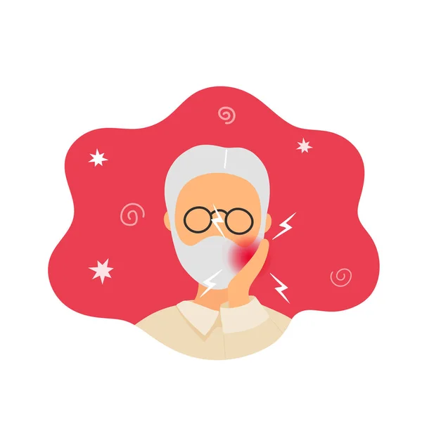 Dişi ağrıyan yaşlı adam hatununa dokunuyor.