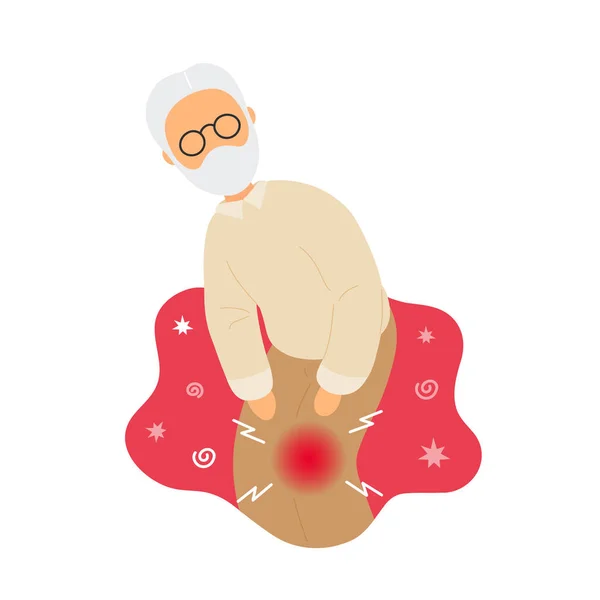 老人与膝关节疼痛 — 图库矢量图片