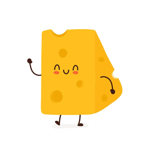 Щасливий усміхнений смішний сир — стоковий вектор