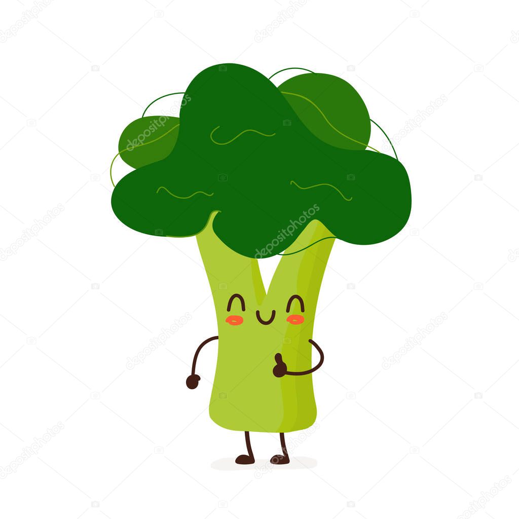 Happy smiling funny cute broccoli