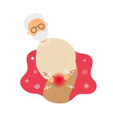 Old man with pain in bladder.
