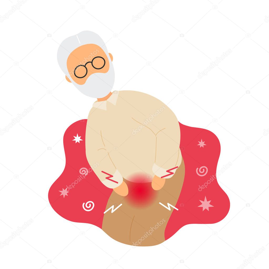 Old man with pain in bladder.