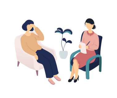 Woman talking to her psychologist taking notes