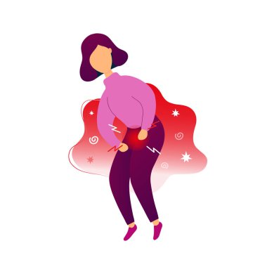 Woman with pain in bladder clipart
