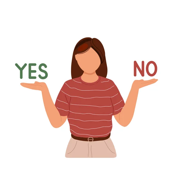 Woman choosing between yes or no