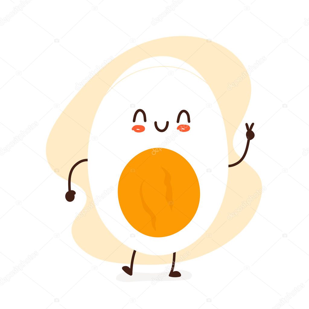 Happy smiling funny cute boiled egg