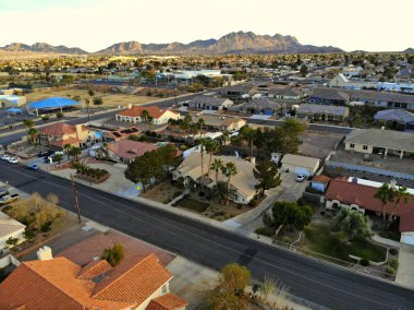 Henderson, Nevada, ABD - 29 Aralık 2018 Sokaklar ve yerleşim alanlarının hava görüntüsü