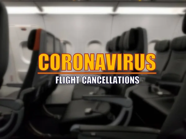 Warning quotes - coronavirus outbreak and flight cancellations — Stock Photo, Image