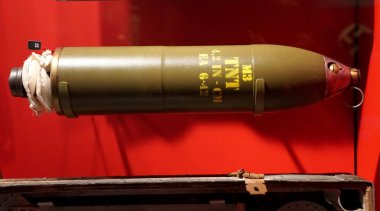 New Orleans, Louisiana, U.S.A - February 4, 2020 - The M3 4.2 inch High Explosive Mortar Round