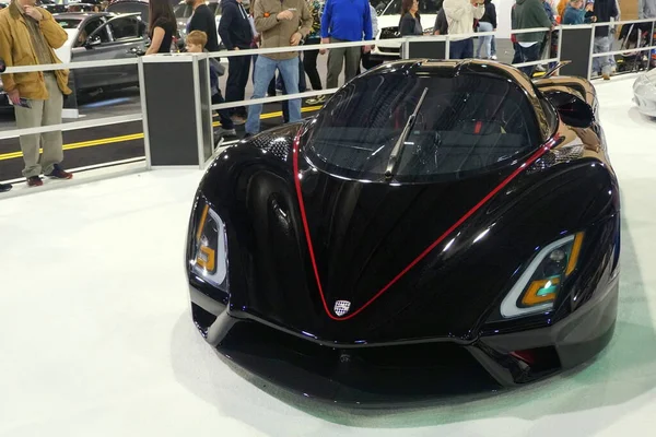 Philadelphie, Pennsylvanie, États-Unis - 9 février 2020 - The black color 2020 SSC Tuatara supercar — Photo