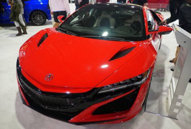 Philadelphia, Pennsylvania, U.S.A - February 9, 2020 - A red color of 2020 Acura NSX sports car