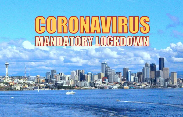 Coronavirus Mandatory Lockdown Background Seattle Washington — Stock Photo, Image