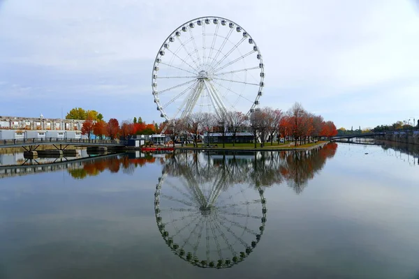 Quebec Canada October 2019 View Montreal Observation Wheel Fall Reflection — Stock Photo, Image