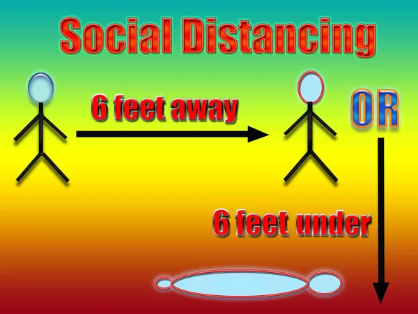 Social distancing rule, 6 feet away or 6 feet under