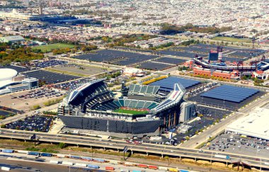 Philadelphia, Pennsylvania, ABD - 23 Ekim 2019 Lincoln Finansal Sahası, şehrin 95 numaralı eyaletin yanındaki ana futbol stadyumu.