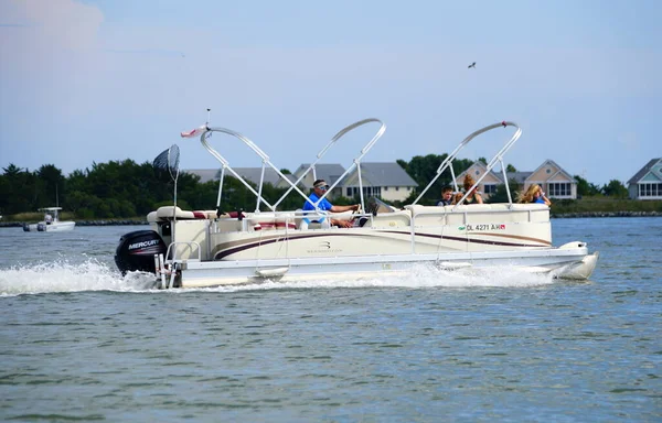 Bethany Beach Delaware September 2019 Pontoon Boat Indian River Inlet — Stock Photo, Image