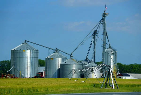 Milford Делавэр Сша May 2020 View Large Grain Silo Wheat — стоковое фото