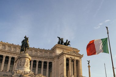 İtalya 'nın Venedik Meydanı' ndaki Vittorio Emanuele II, Altare della Patria Anıtı.