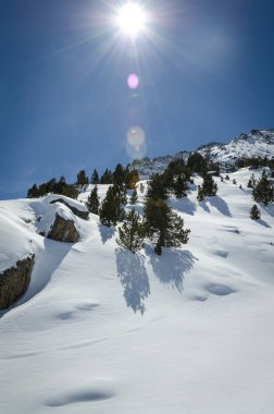 Pas de la Casa kayak merkezi Andorra 'da Grandvalira sektöründe Pyrenees