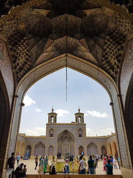 Mezquita Nasir Mulk También Conocida Como Mezquita Rosas Shiraz Irán — Foto de Stock