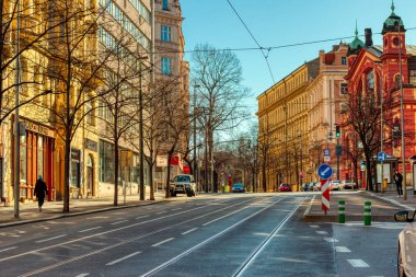 Prag, Çek Cumhuriyeti, 14 Mayıs 2020 - Prag sokakları küresel salgın covid-19 'un ortasında tamamen boş