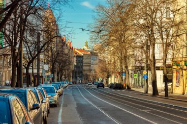 Prag, Çek Cumhuriyeti, 14 Mayıs 2020 - Prag sokakları küresel salgın covid-19 'un ortasında tamamen boş